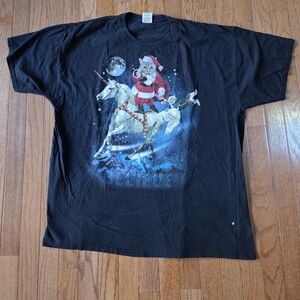 Dec25th Cat Santa Unicorn T-Shirt Believe